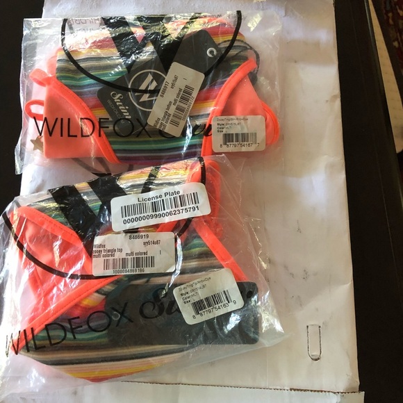 Wildfox Zooey multicolor rainbow triangle bikini top and matching string bikini - Picture 9 of 16